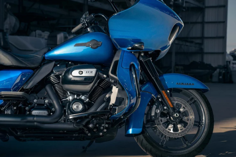 personalización de motos Harley - harley azul de lado